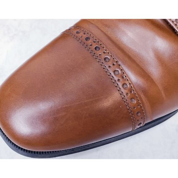 COLE HAAN Grand. OS Double Monk Strap Dress Shoes Brown Leather Men's Size 11 M - Picture 12 of 16